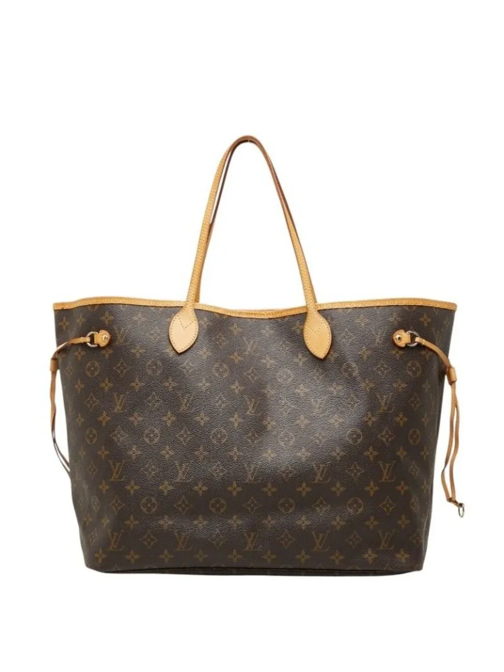 Louis Vuitton Monogram Neverfull GM Tote Shoulder Bag Brown Leather